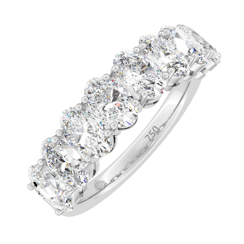 Load image 1 in gallery view. Sandrine Oval Cut Diamond Half Wedding Band