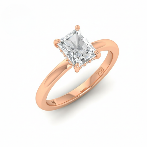 Load image 1 in gallery view. Kiara Radiant Cut Diamond With Hidden Halo Engagement Ring
