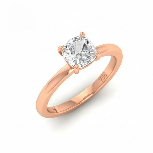 Load image 1 in gallery view. Anaya Solitaire Cushion Cut With Diamond Engagement Ring