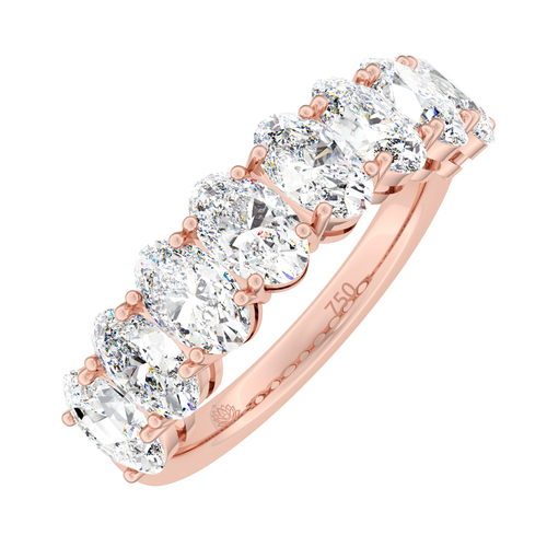 Load image 1 in gallery view. Sandrine Oval Cut Diamond Half Wedding Band