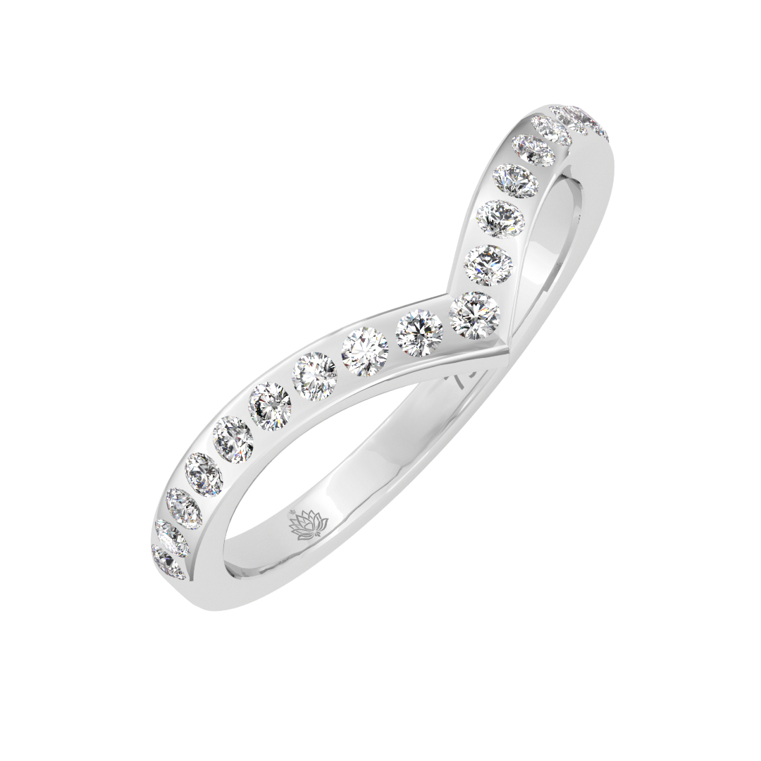 Evangelia V Round Brilliant Cut Diamond Wedding Band