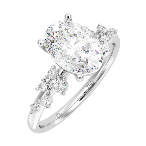 Load image 1 in gallery view. Calliope Étoile Oval Cut Diamond Band
