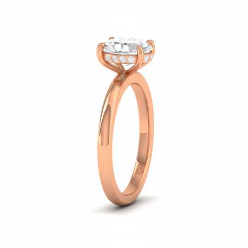 Load image 1 in gallery view. Kiara Oval Cut Diamond With Hidden Halo Engagement Ring