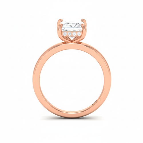 Load image 1 in gallery view. Kiara Princess Cut Diamond With Hidden Halo Engagement Ring