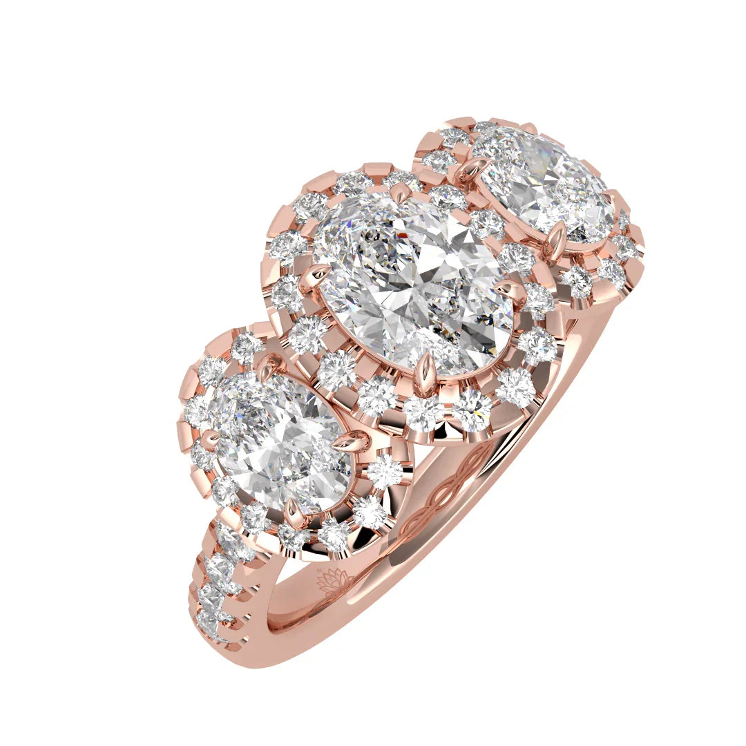 Lumière Trinity Oval Engagement Ring