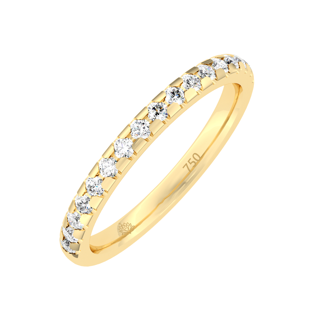 Delphine Round Brilliant Cut Gold Diamond Wedding Band