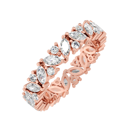 Load image 1 in gallery view. Béatrice Marquise & Round Cut Half Band