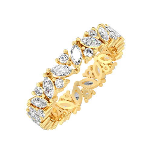 Load image 1 in gallery view. Béatrice Marquise & Round Cut Half Band