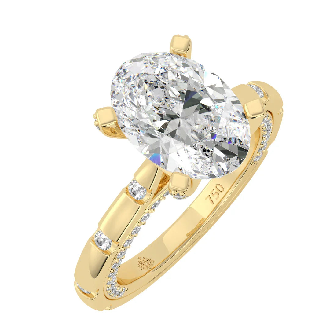 Sophia Oval Diamond Ring with Marquise Band