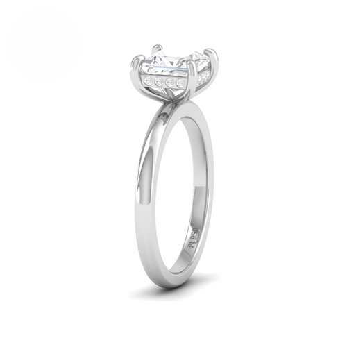 Load image 1 in gallery view. Kiara Princess Cut Diamond With Hidden Halo Engagement Ring