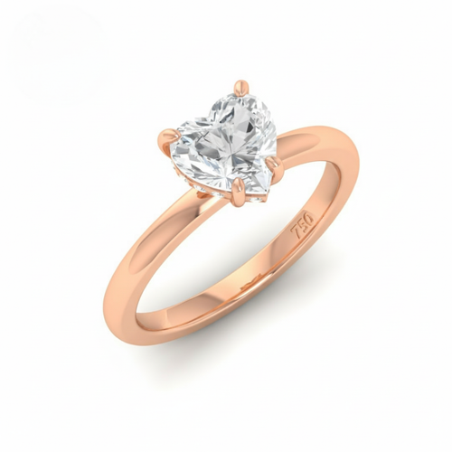 Load image 1 in gallery view. Kiara Heart Cut Diamond With Hidden Halo Engagement Ring