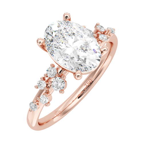Load image 1 in gallery view. Calliope Étoile Oval Cut Diamond Band
