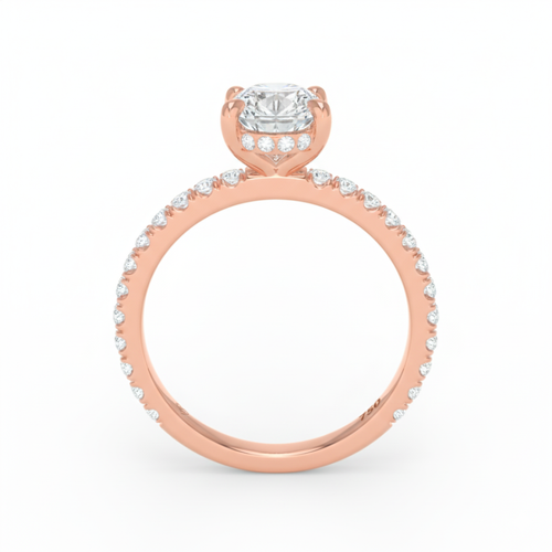 Load image 1 in gallery view. Lila Pear Cut Diamond Engagement Ring with Diamond Hidden Halo and Diamond Band