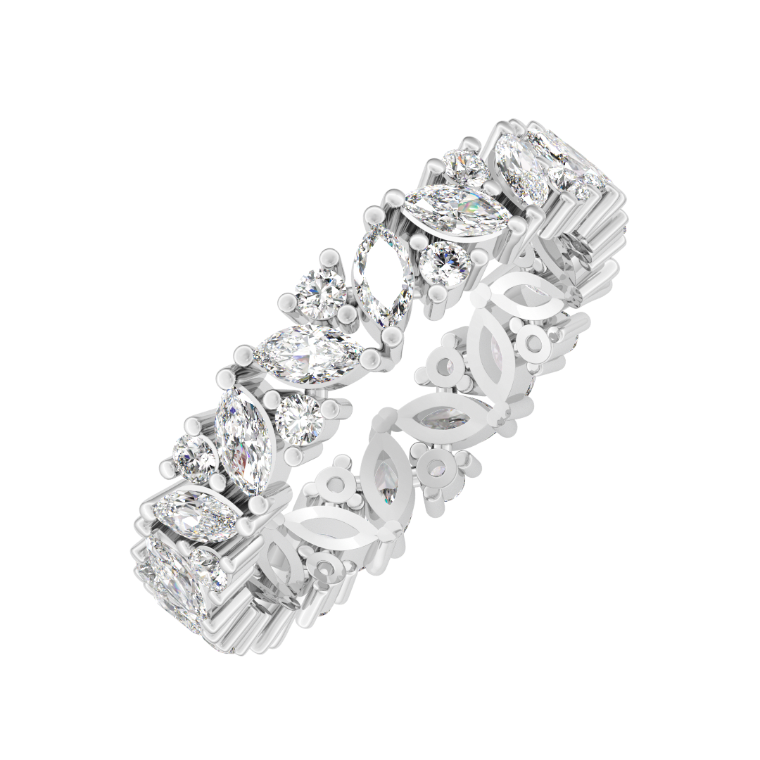 Béatrice Marquise & Round Cut Half Band