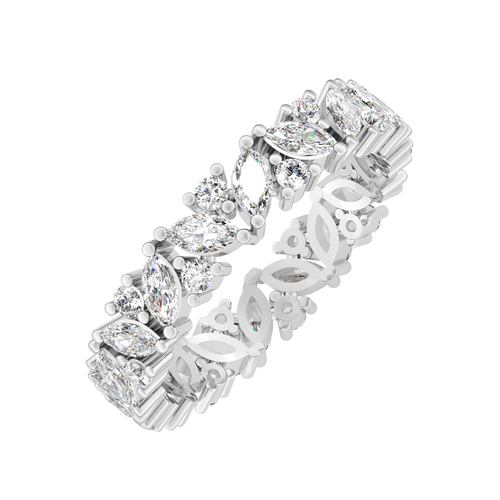 Load image 1 in gallery view. Béatrice Marquise & Round Cut Half Band