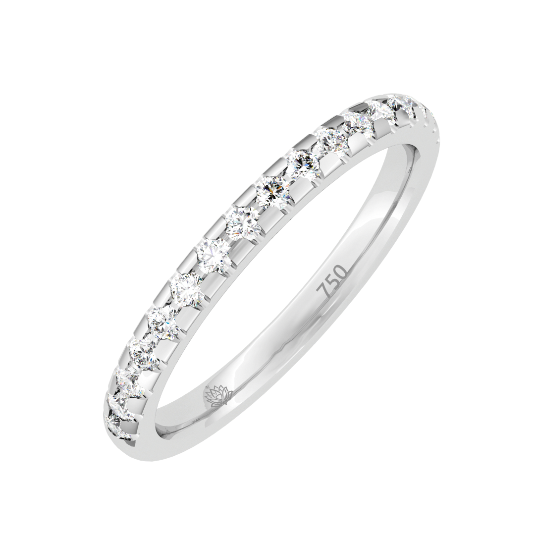 Delphine Round Brilliant Cut Gold Diamond Wedding Band
