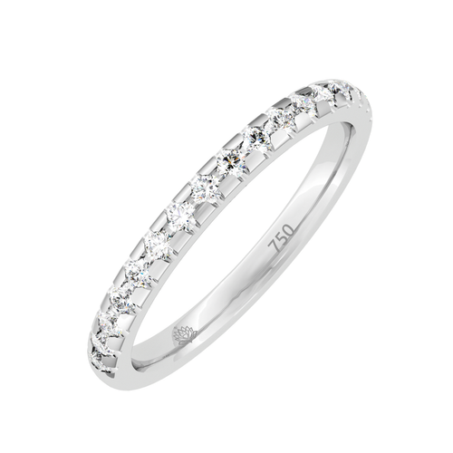 Load image 1 in gallery view. Delphine Round Brilliant Cut Gold Diamond Wedding Band