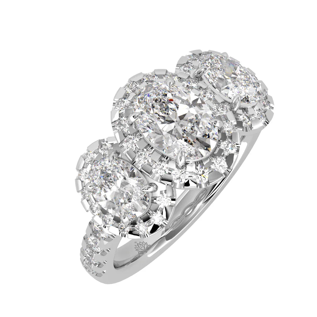 Lumière Trinity Oval Engagement Ring