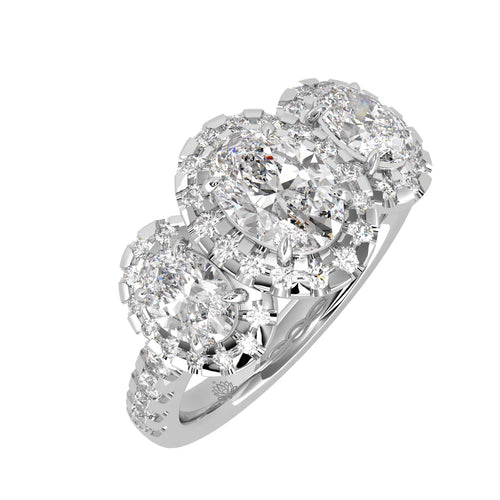 Load image 1 in gallery view. Lumière Trinity Oval Engagement Ring