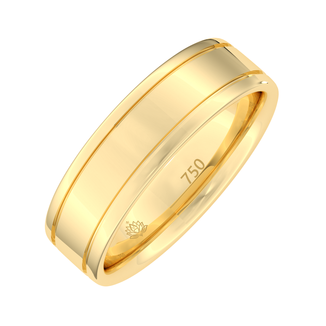 Sterling Grooved Matte Men's Band