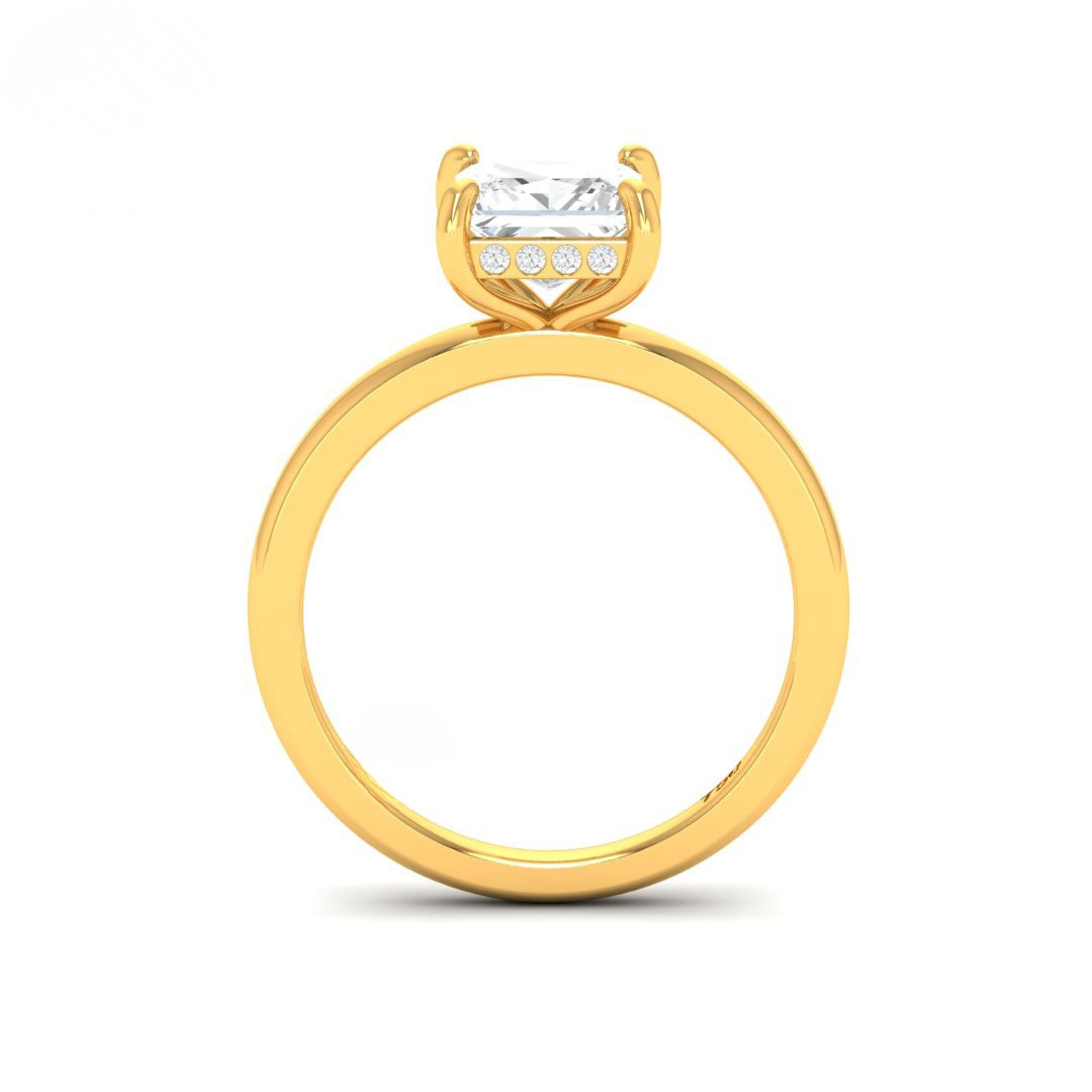 Kiara Princess Cut Diamond With Hidden Halo Engagement Ring