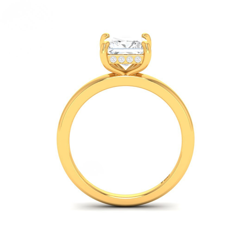 Load image 1 in gallery view. Kiara Princess Cut Diamond With Hidden Halo Engagement Ring