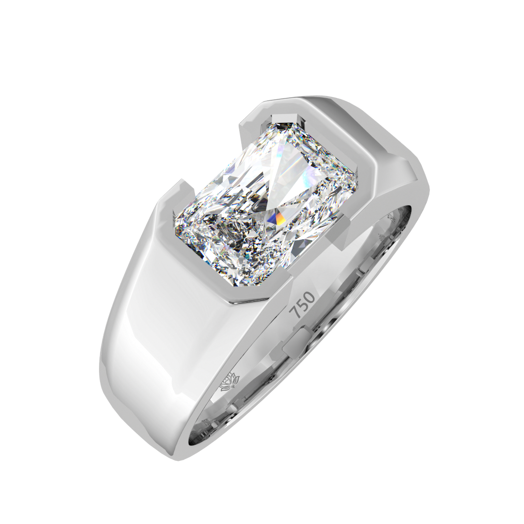 Fitzgerald 2ct Radiant Cut Diamond Ring for Modern Men
