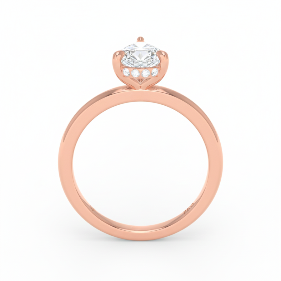 Kiara Pear Cut Diamond With Hidden Halo Engagement Ring