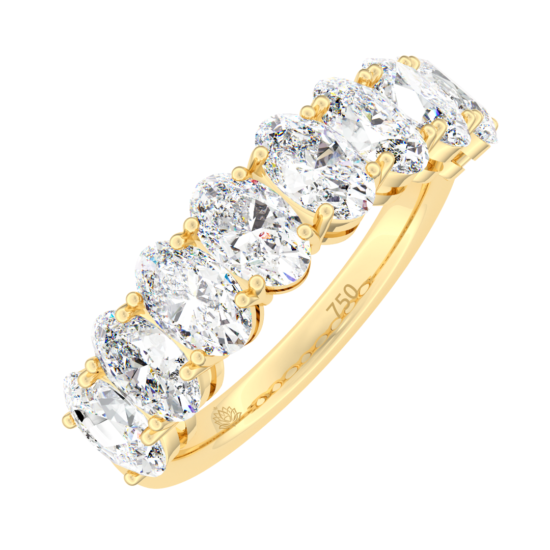 Sandrine Oval Cut Diamond Half Wedding Band