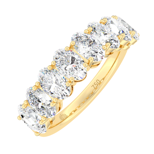 Load image 1 in gallery view. Sandrine Oval Cut Diamond Half Wedding Band