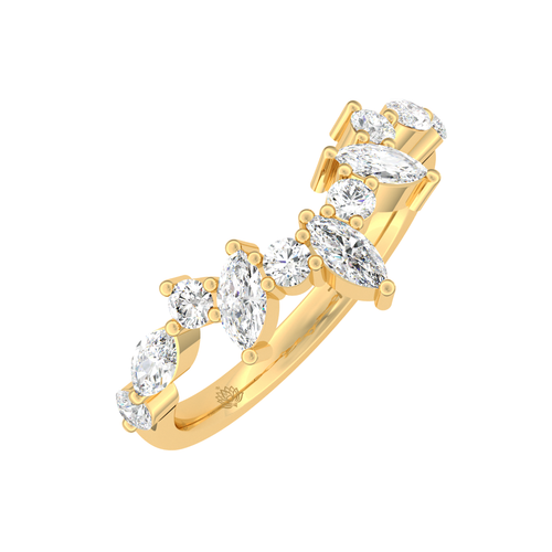 Load image 1 in gallery view. Cordelia 2 Stone Cut Diamond Wedding Band