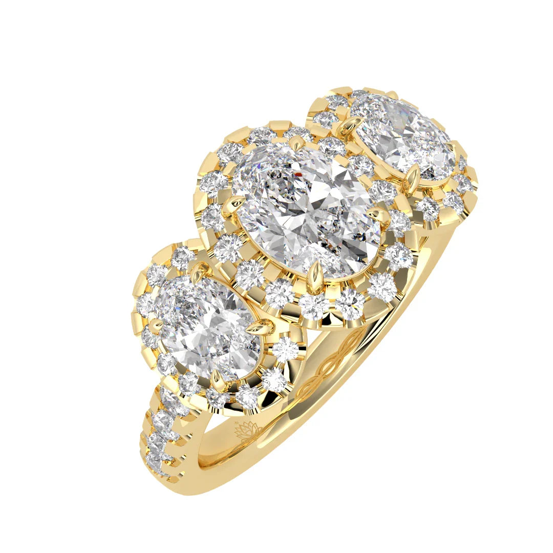 Lumière Trinity Oval Engagement Ring
