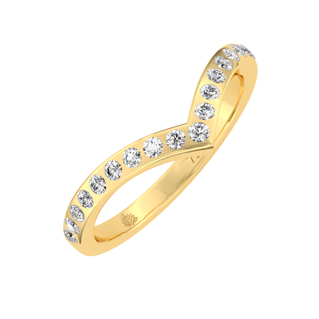 Evangelia V Round Brilliant Cut Diamond Wedding Band