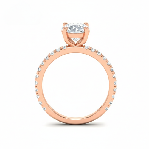 Load image 1 in gallery view. Athena Round With Diamond Band Engagement Ring