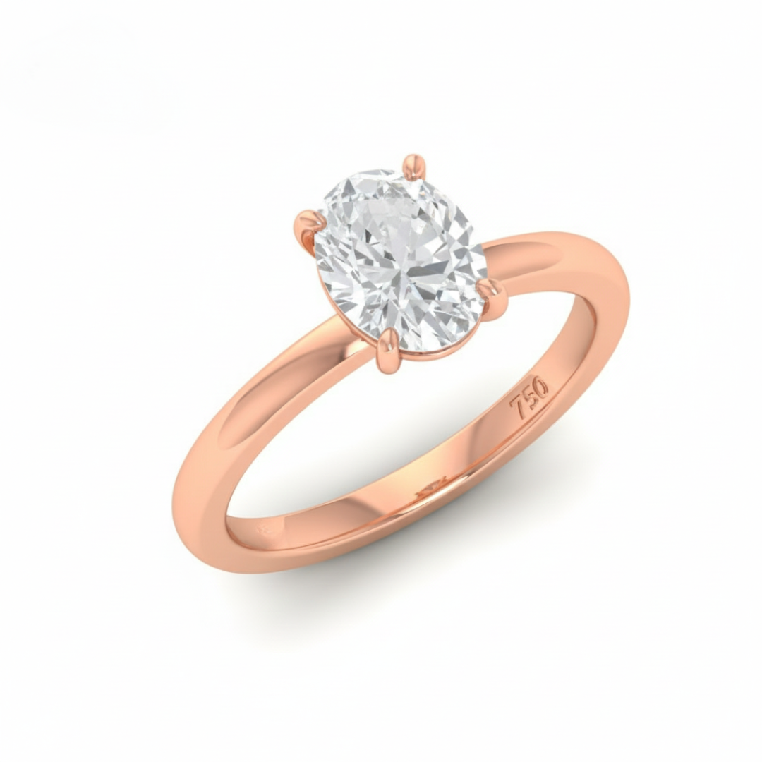 Anaya Solitaire Oval Cut With Diamond Engagement Ring