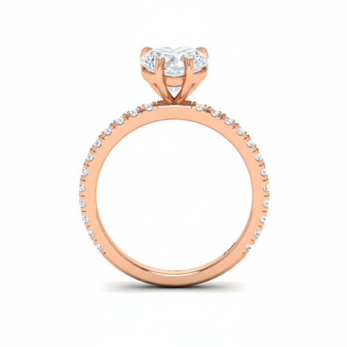 Load image 1 in gallery view. Athena Heart With Diamond Band Engagement Ring