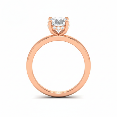 Load image 1 in gallery view. Kiara Round Cut Diamond With Hidden Halo Engagement Ring