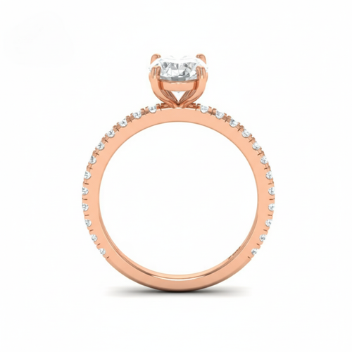 Load image 1 in gallery view. Athena Oval With Diamond Band Engagement Ring