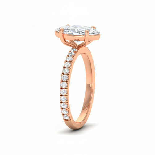 Load image 1 in gallery view. Athena Marquise With Diamond Band Engagement Ring