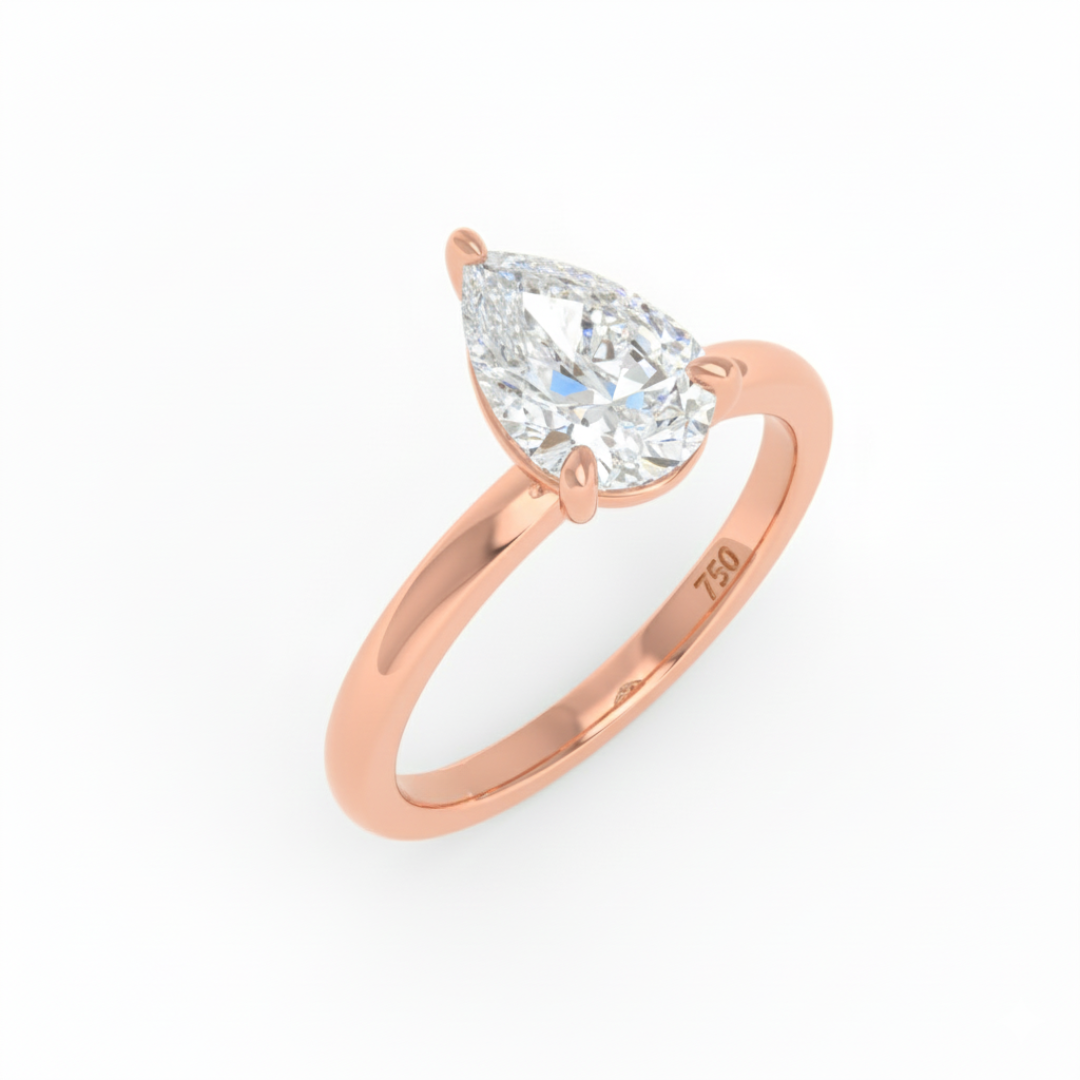 Anaya Solitaire Pear Cut With Diamond Engagement Ring