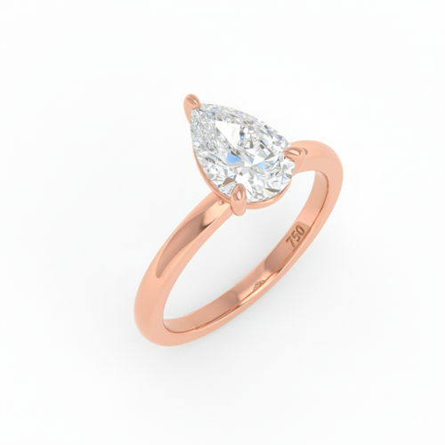Load image 1 in gallery view. Anaya Solitaire Pear Cut With Diamond Engagement Ring