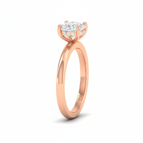 Load image 1 in gallery view. Kiara Cushion Cut Diamond With Hidden Halo Engagement Ring