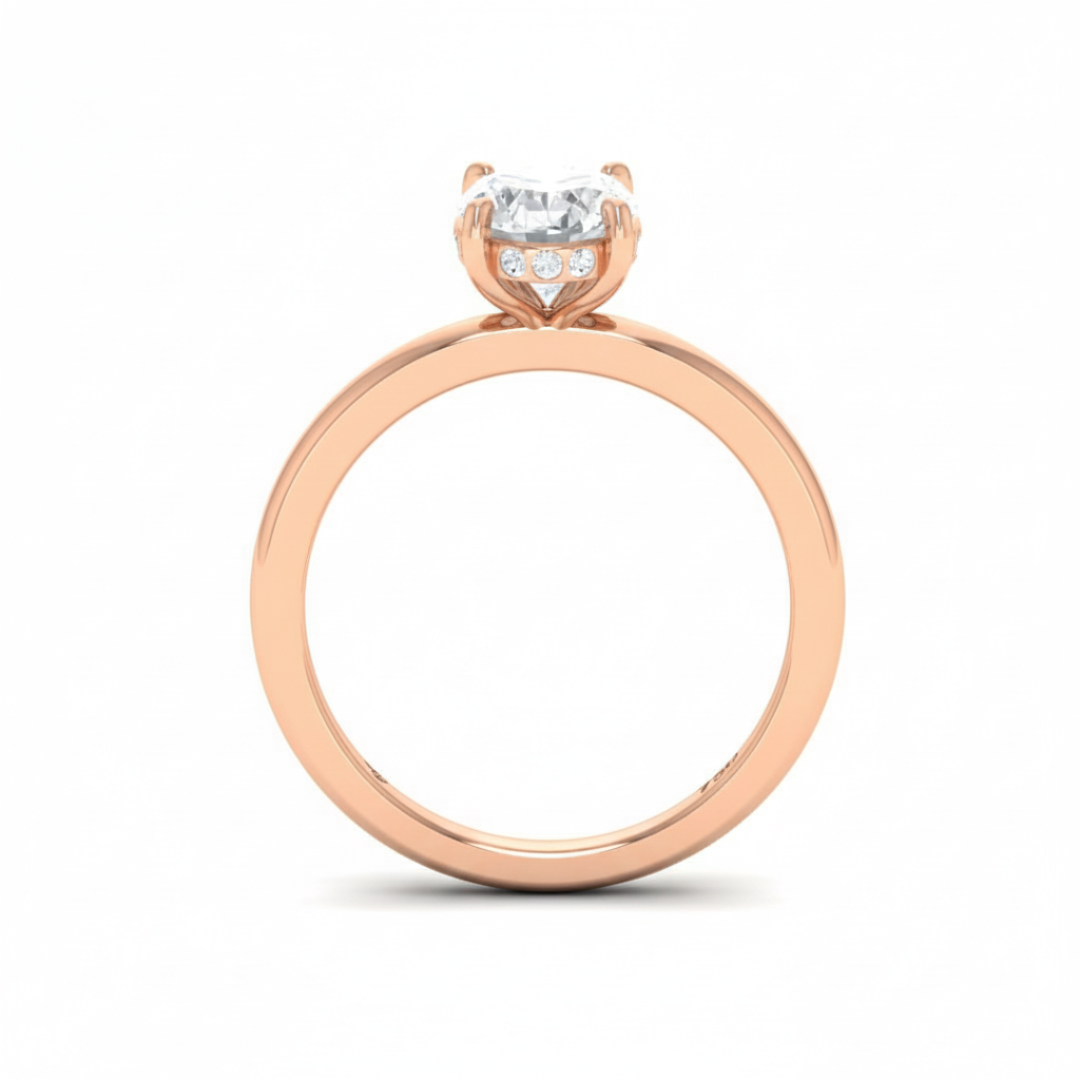 Kiara Oval Cut Diamond With Hidden Halo Engagement Ring