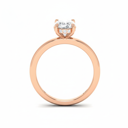 Load image 1 in gallery view. Kiara Oval Cut Diamond With Hidden Halo Engagement Ring