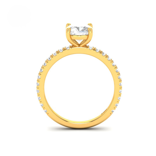 Load image 1 in gallery view. Athena Cushion With Diamond Band Engagement Ring