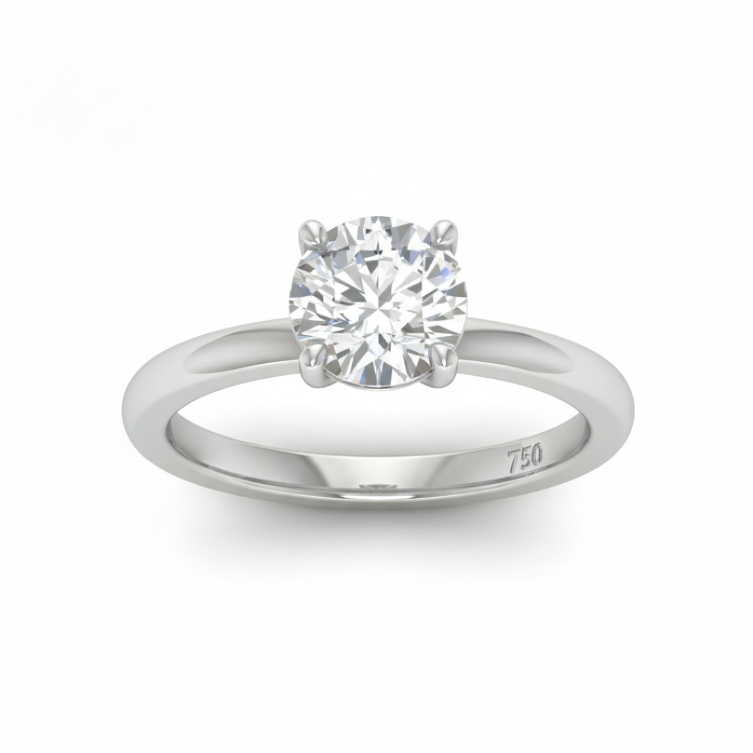 Anaya Solitaire Round Cut With Diamond Engagement Ring