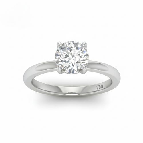 Load image 1 in gallery view. Anaya Solitaire Round Cut With Diamond Engagement Ring