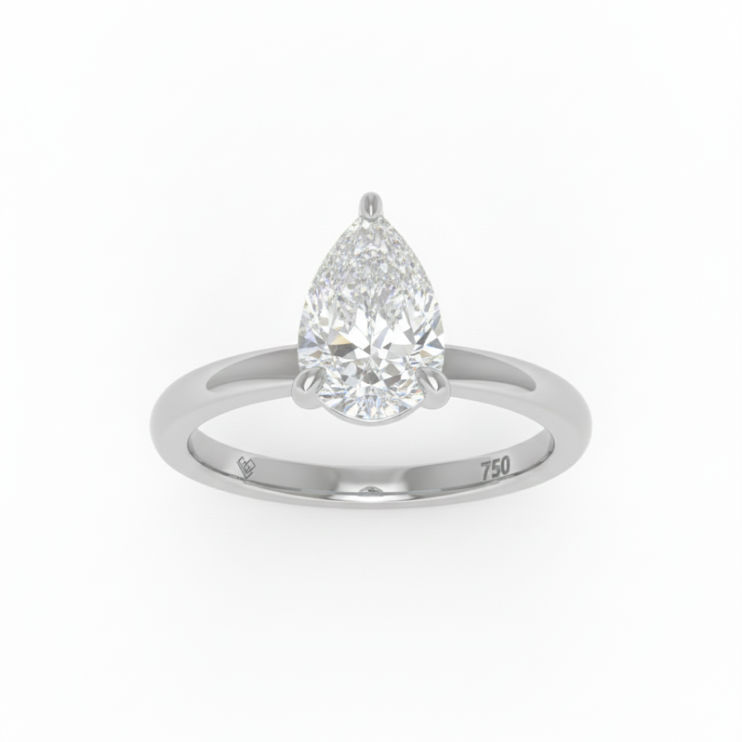Anaya Solitaire Pear Cut With Diamond Engagement Ring