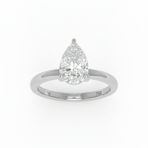 Load image 1 in gallery view. Anaya Solitaire Pear Cut With Diamond Engagement Ring