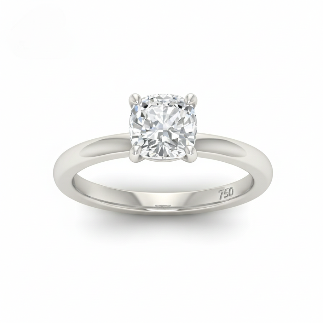 Anaya Solitaire Cushion Cut With Diamond Engagement Ring